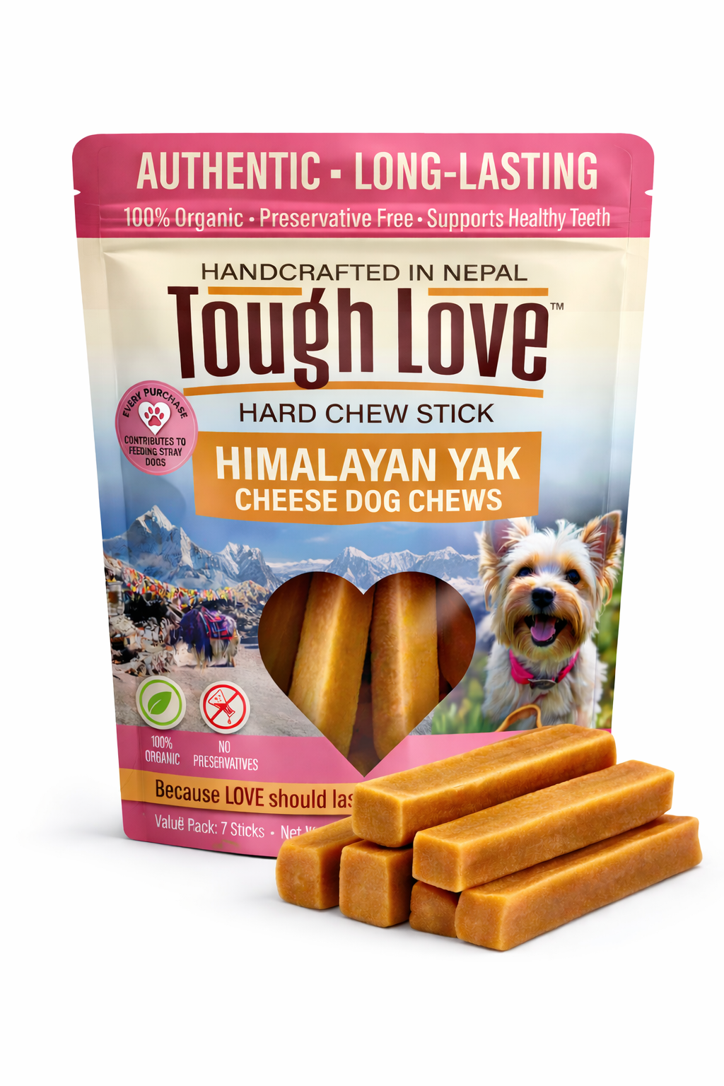 ToughLove Himalayan Yak Cheese dog chews small 7 sticks